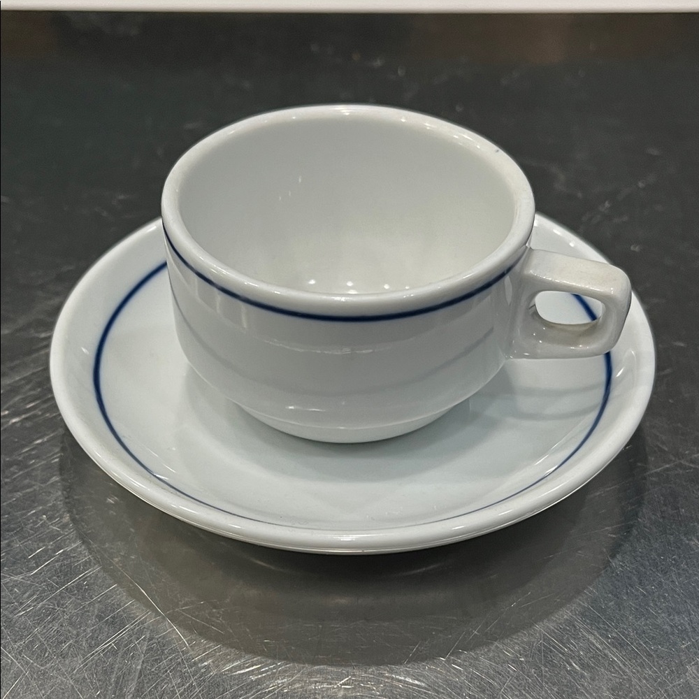 White Espresso Cup and Saucer Set